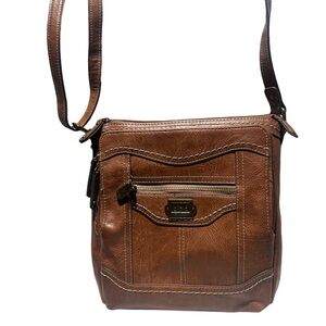b.o.c. Brown Messenger Bag with Adjustable Strap and Vintage Finish